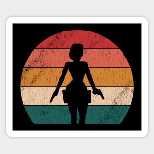 Tomb Raider Lara Croft Vintage Sunset Sticker